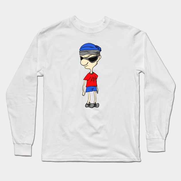Cool Hip Hop Dude Comic Long Sleeve T-Shirt by Foxxy Merch
